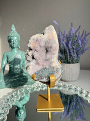 druzy amethyst geode with jasper 2658